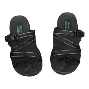 Skechers Reggae Black Slide Through Sport Sandal Slide Women’s Size 9